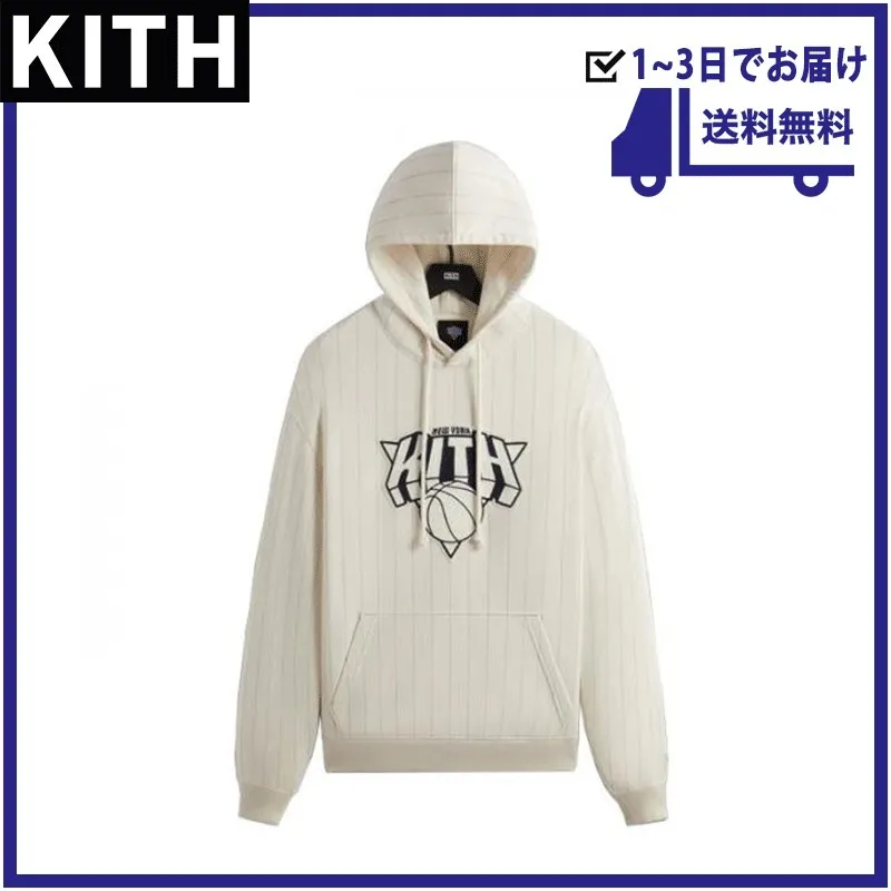 KITH NYC  |Stripes Unisex Street Style Cotton Logo Hoodies