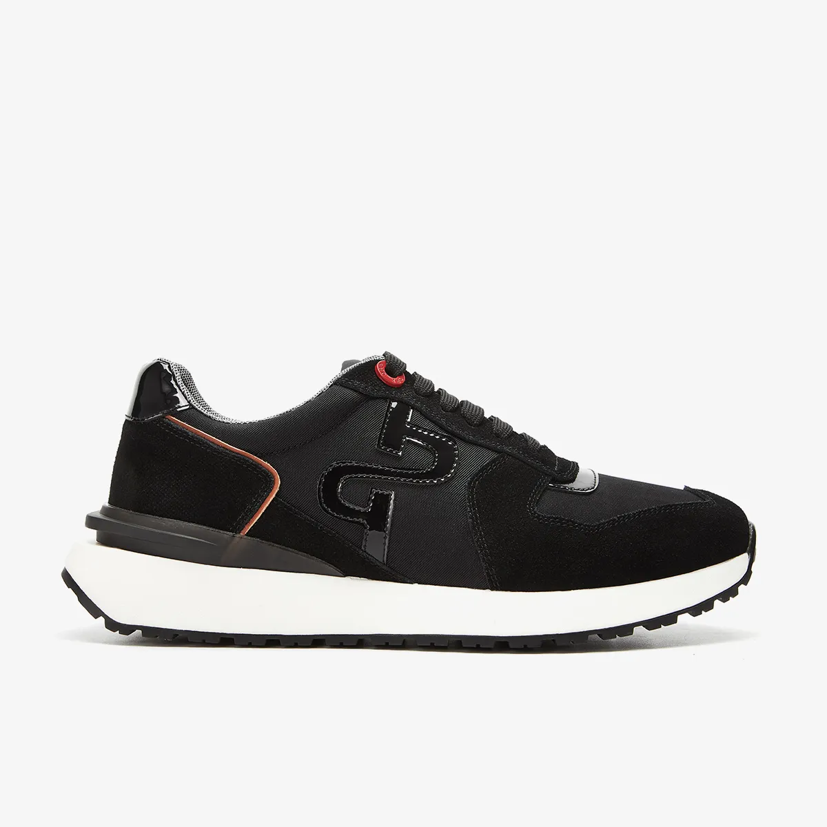 Lace-Up Suede Sneakers Black 