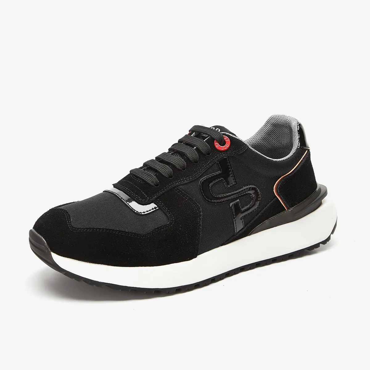 Lace-Up Suede Sneakers Black 