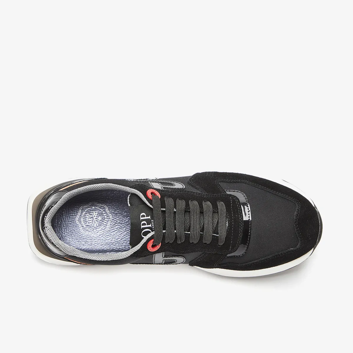 Lace-Up Suede Sneakers Black 