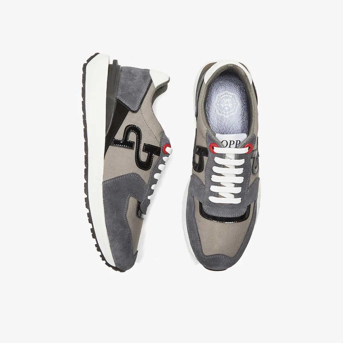 Lace-Up Suede Sneakers Gray 