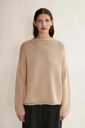 Lamis Washed Cotton Sweater - Sandstone