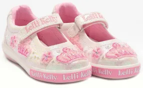 Lelli Kelly LK 2028 Victoria Crown White Glitter Sparkle Dolly Shoes