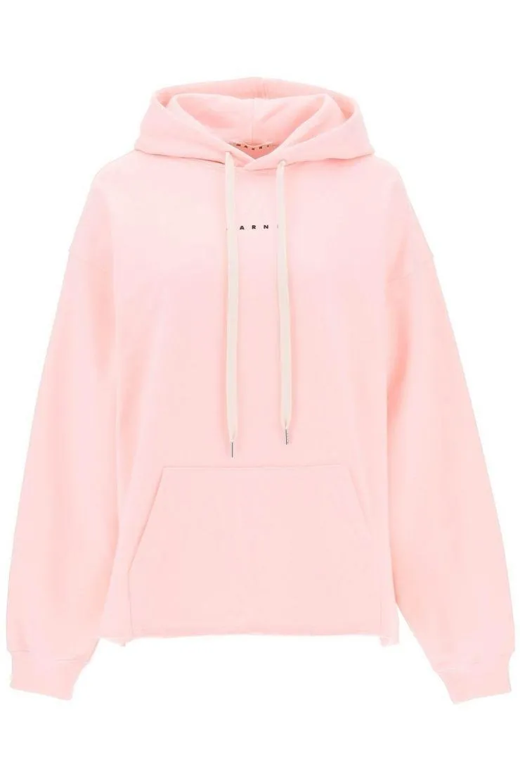 MARNI  |U-Neck Plain Cotton Logo Hoodies & Sweatshirts