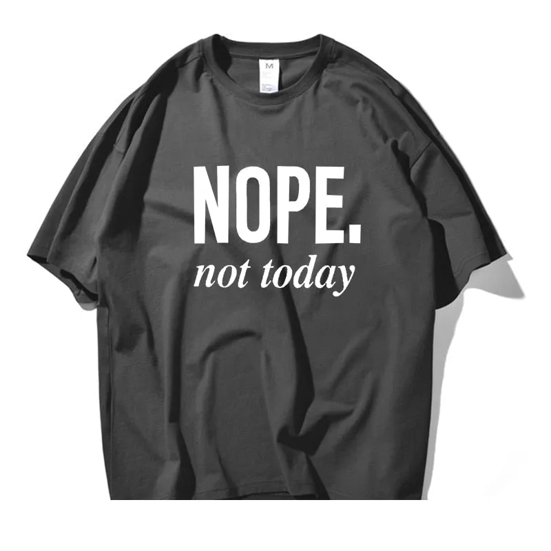 Men's Summer Casual Nope Not Today Letter Cotton Short Sleeve T-shirt