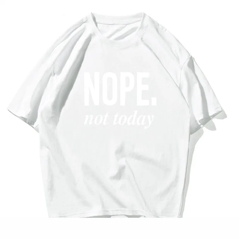 Men's Summer Casual Nope Not Today Letter Cotton Short Sleeve T-shirt