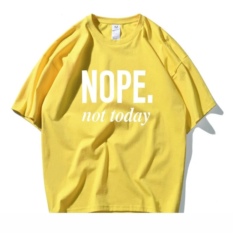 Men's Summer Casual Nope Not Today Letter Cotton Short Sleeve T-shirt