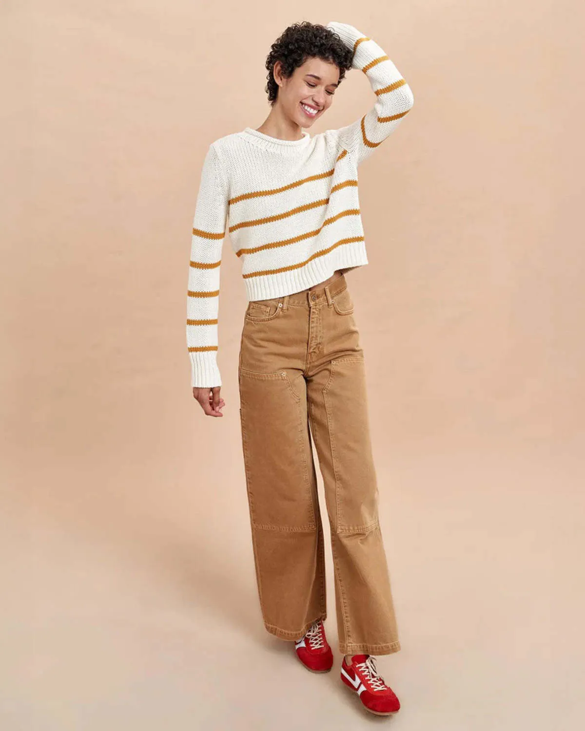 Mini Marina Sweater - Cream/Mustard