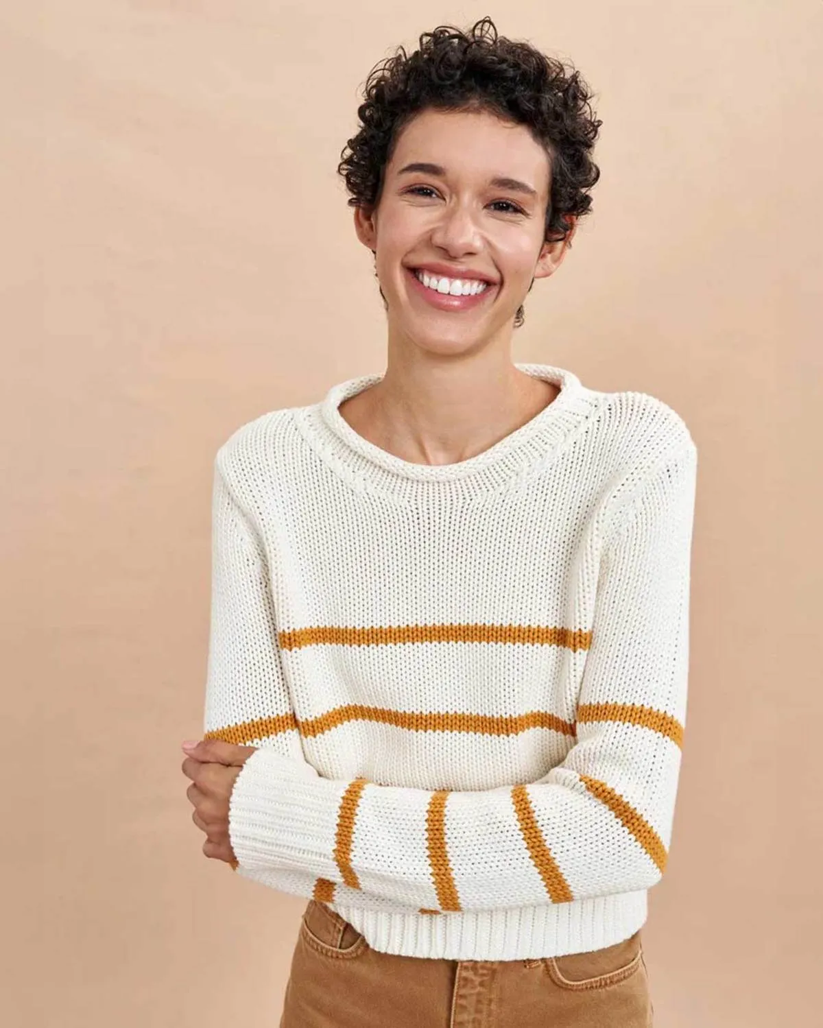 Mini Marina Sweater - Cream/Mustard