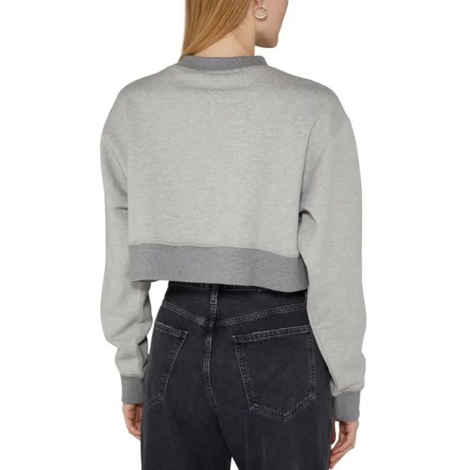 MiuMiu  |Crew Neck Long Sleeves Plain Cotton Logo