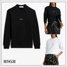 MSGM  |Unisex Street Style Cotton Logo Hoodies & Sweatshirts