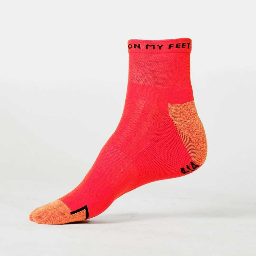 On My Feet Orange Running Socks (unisex)