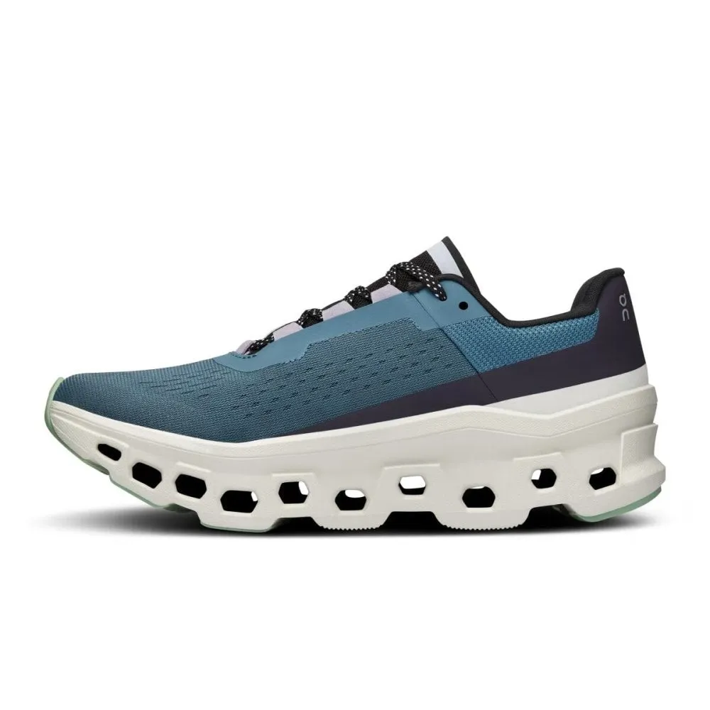 On Women's Cloudmonster Running Shoes - Dust/Vapor