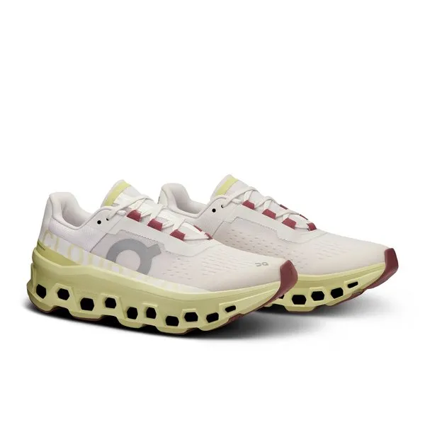 On Women's Cloudmonster Running Shoes - Frost/Acacia