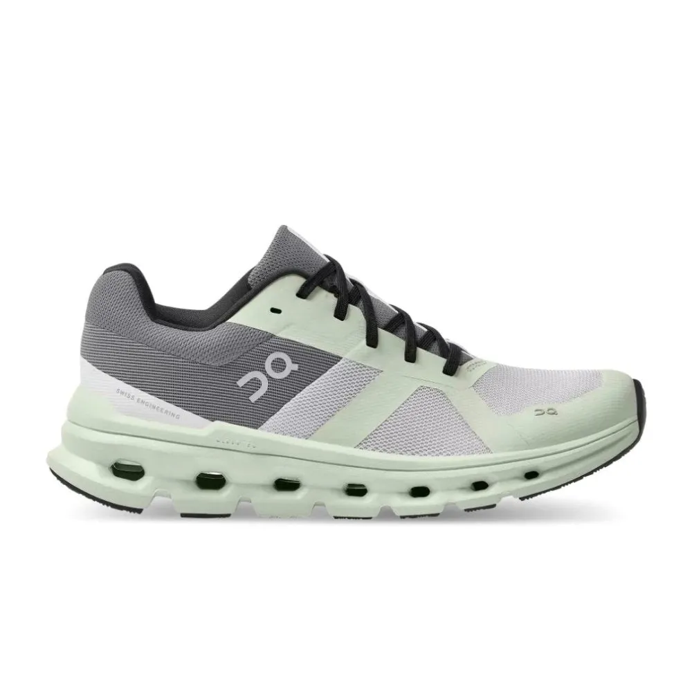 On Women's Cloudrunner Running Shoes - Frost/Aloe