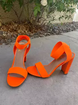 Orange Elastic Strap Shoes