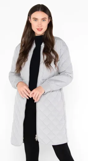 Oversized Long Quilted Jacket - C