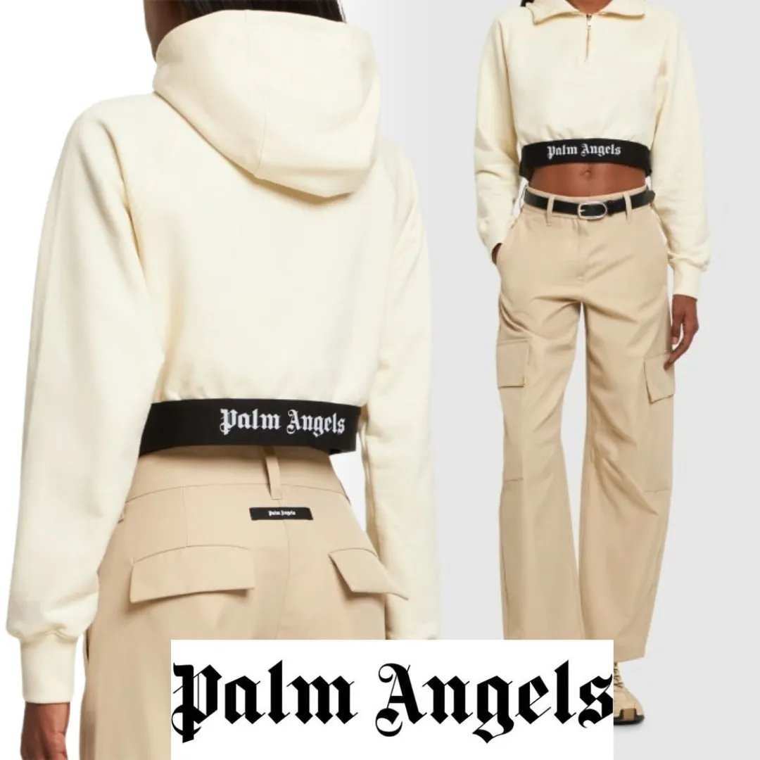 Palm Angels  |Long Sleeves Cotton Logo Hoodies & Sweatshirts