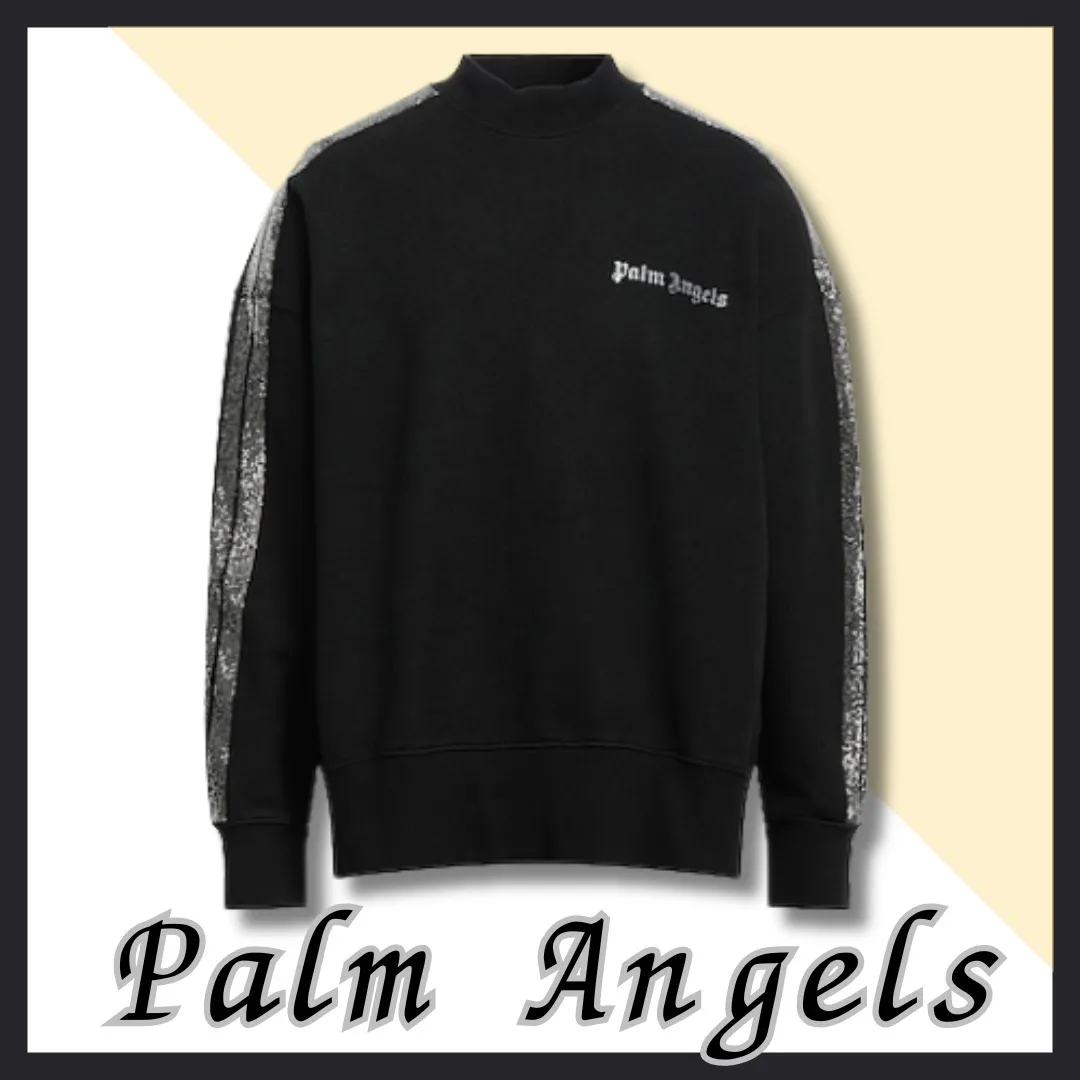 Palm Angels  |Unisex Sweat Long Sleeves Plain Cotton Logo