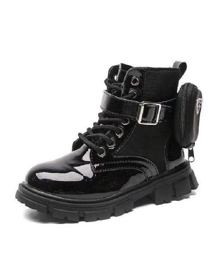 Patent Leather Combat Boots