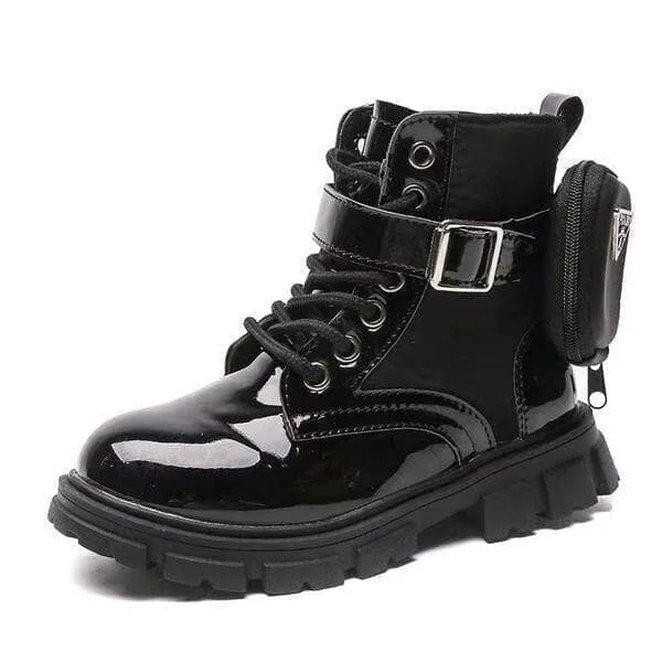 Patent Leather Combat Boots