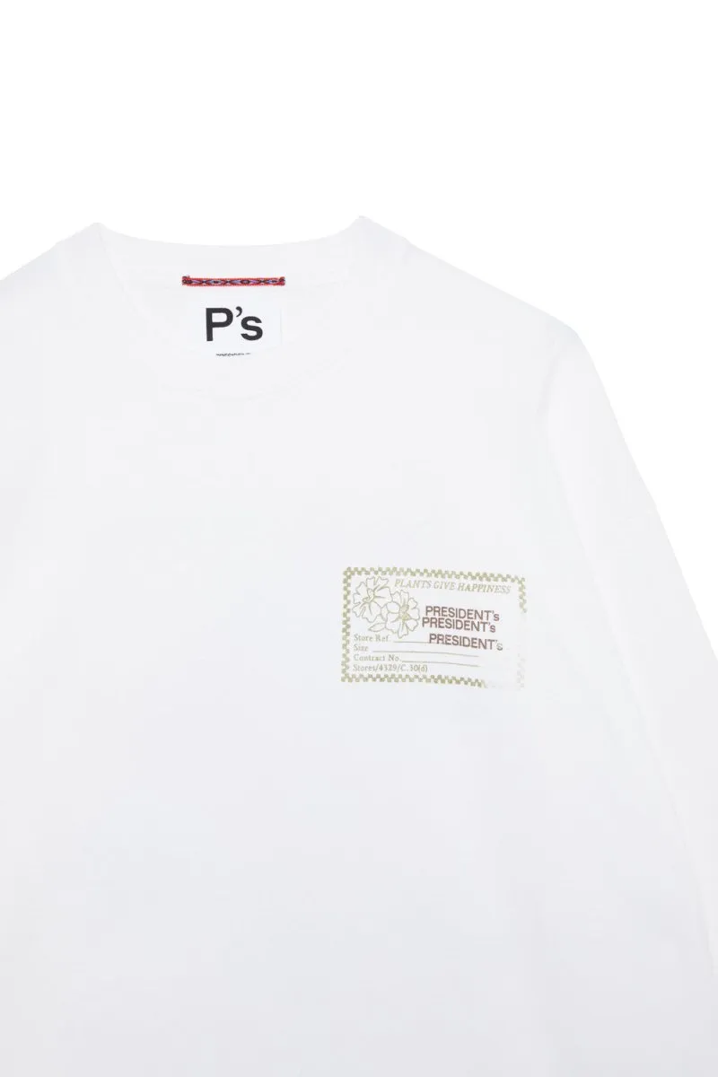 PRESIDENT’s T-Shirt L/S Red Flower P'S Off White