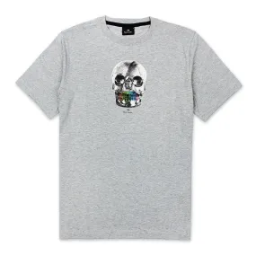 PS Paul Smith - Skull Rainbow Teeth Print T-Shirt in Grey