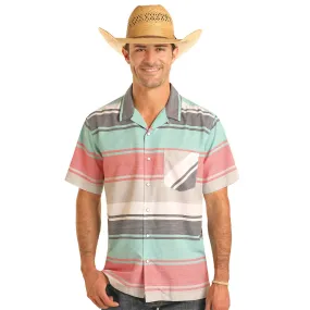 Rock & Roll Men's Multi Stripe Short Sleeve Shirt