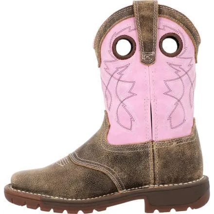 Rocky Girls 8 Little Kids Legacy 32 Pink Square Toe Waterproof Western Boot