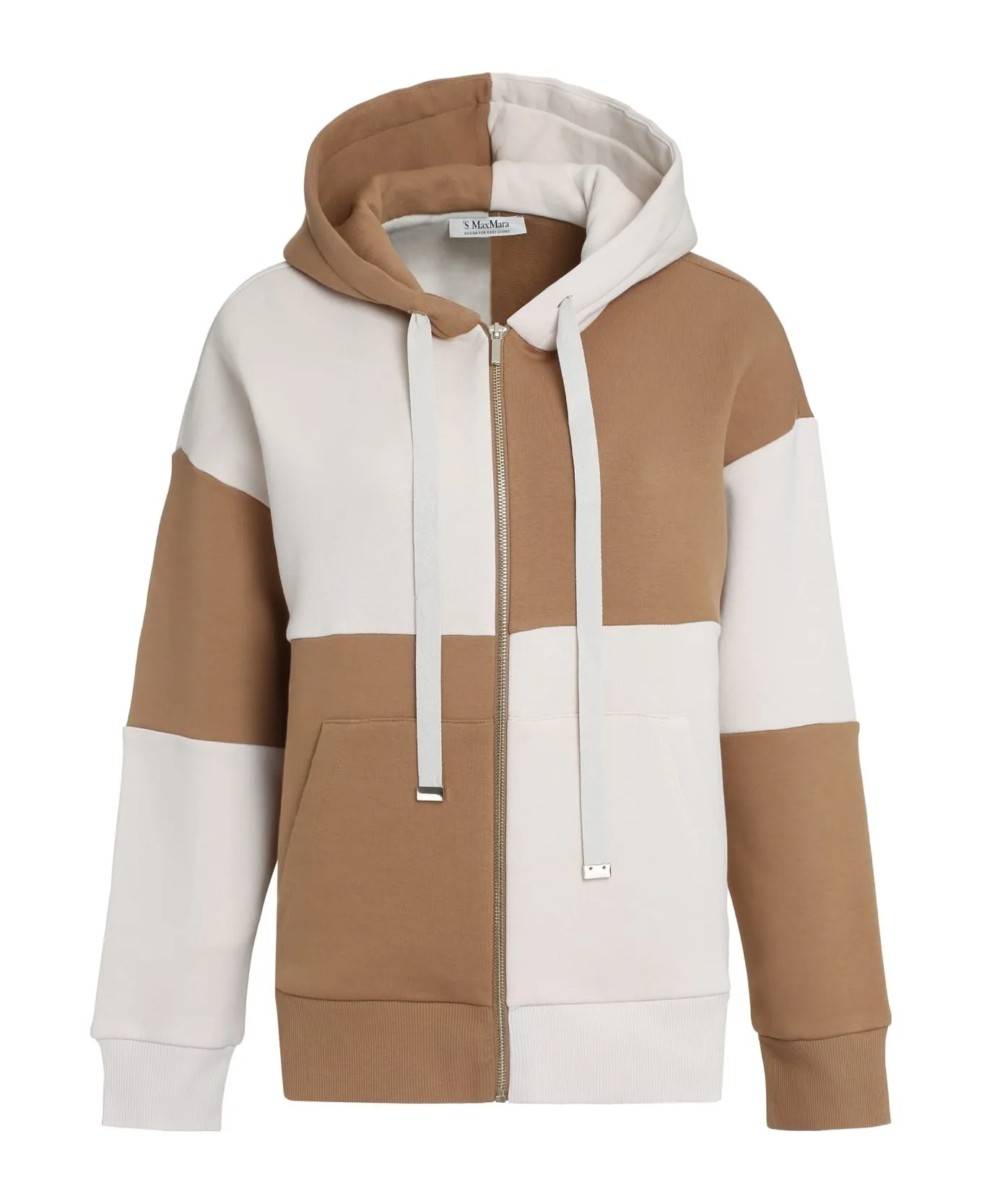 S Max Mara  |Long Sleeves Plain Cotton Logo Hoodies & Sweatshirts