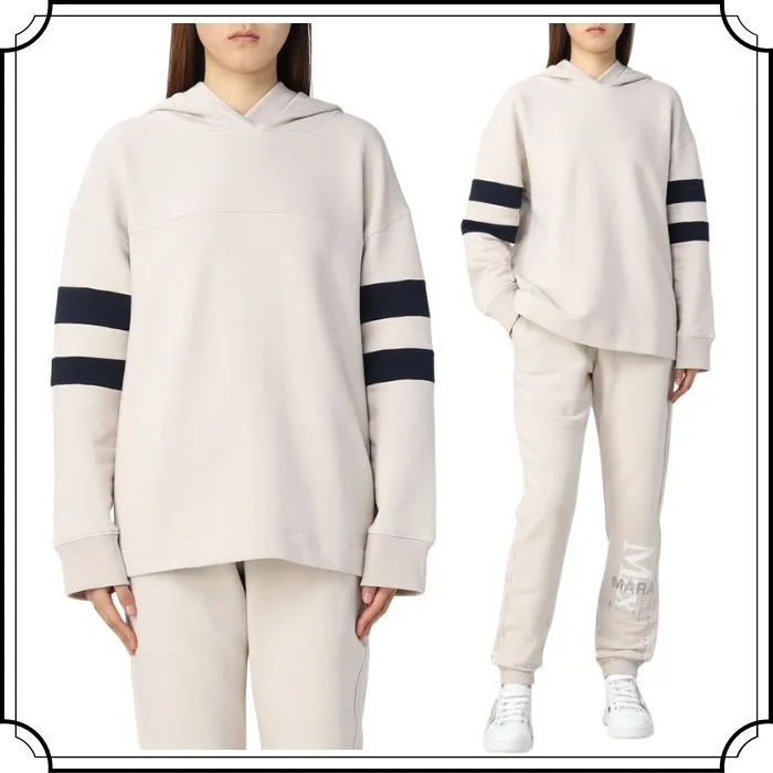 S Max Mara  |Long Sleeves Plain Cotton Outlet Hoodies & Sweatshirts