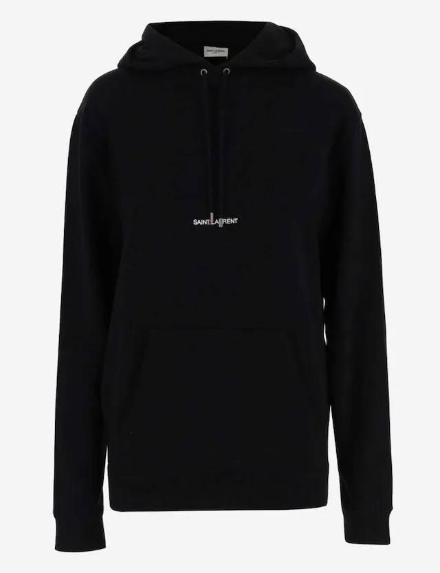 Saint Laurent  |Long Sleeves Cotton Logo Hoodies & Sweatshirts