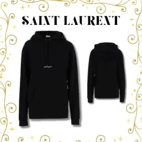 Saint Laurent  |Sweat Long Sleeves Cotton Logo Hoodies & Sweatshirts