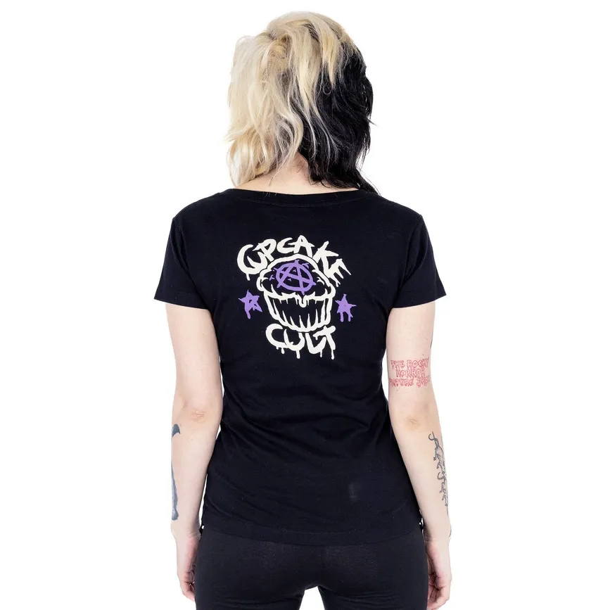 SKELLY CAT T SHIRT - BLACK