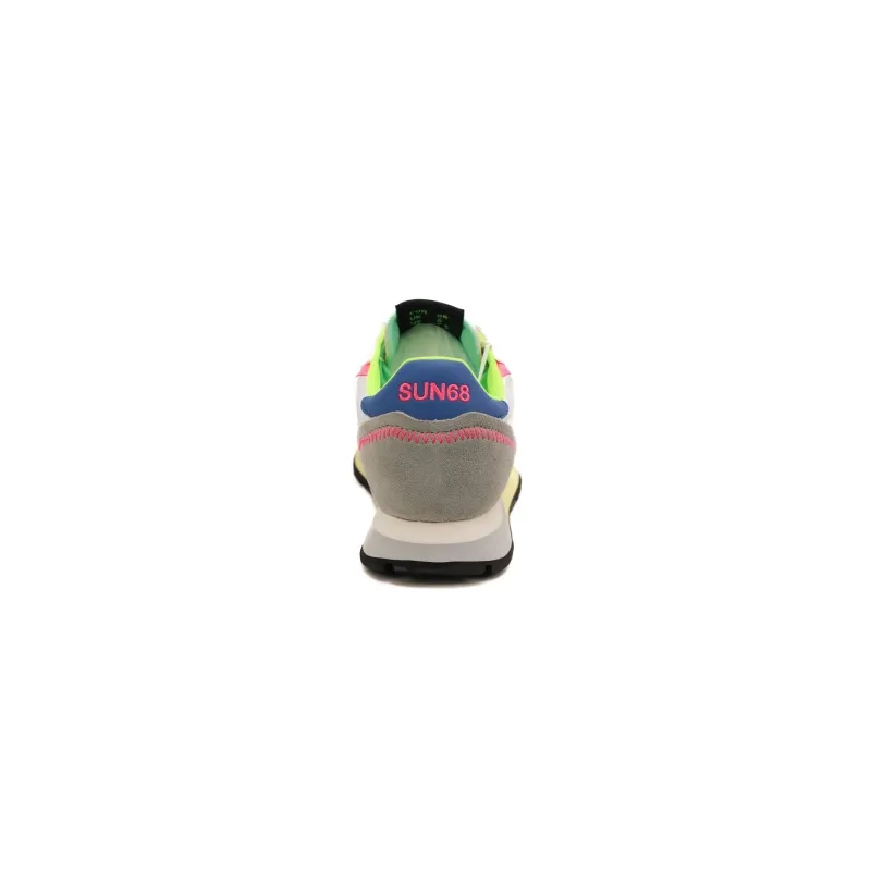 SNEAKERS DONNA IN PELLE E TESSUTO, BIANCO