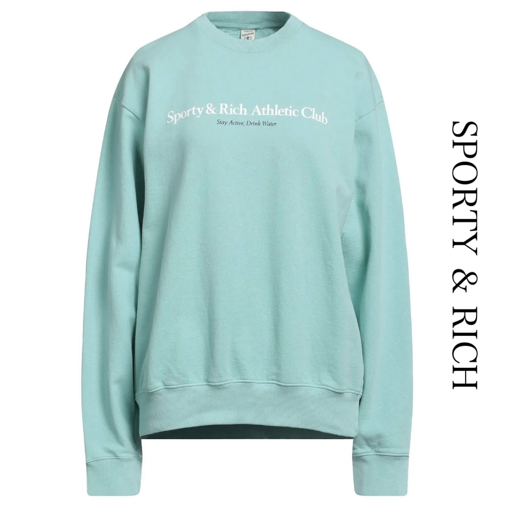 Sporty & Rich  |Crew Neck Sweat Long Sleeves Cotton Logo