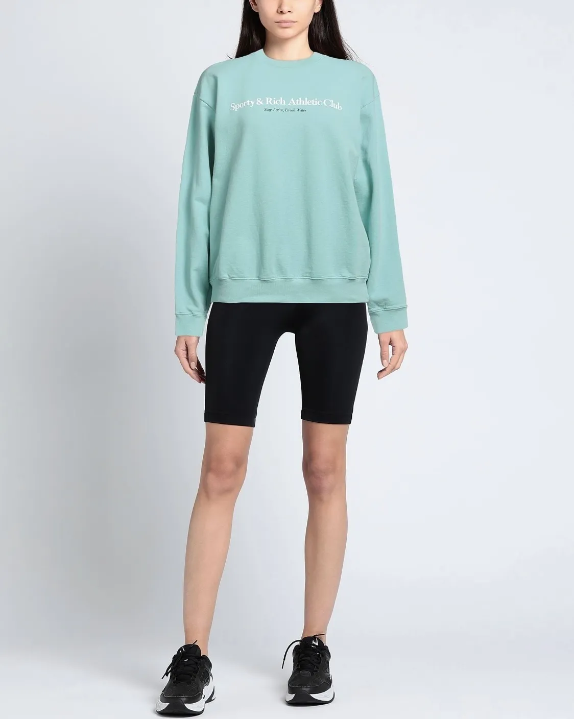 Sporty & Rich  |Crew Neck Sweat Long Sleeves Cotton Logo