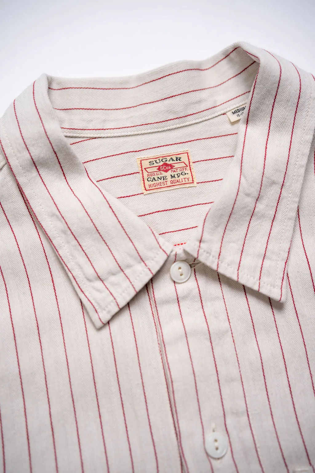 Sugar Cane Coke Stripe Work Shirt - Off White