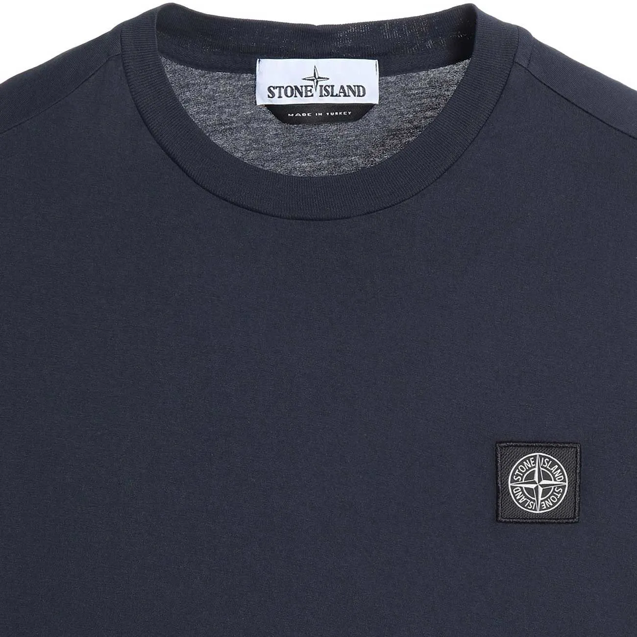 T-SHIRT GIROCOLLO CON PATCH LOGO Uomo Blu