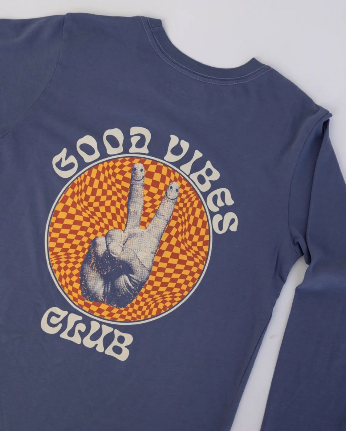 TINY WHALES GOOD VIBES CLUB LONG SLEEVE TEE | NAVY