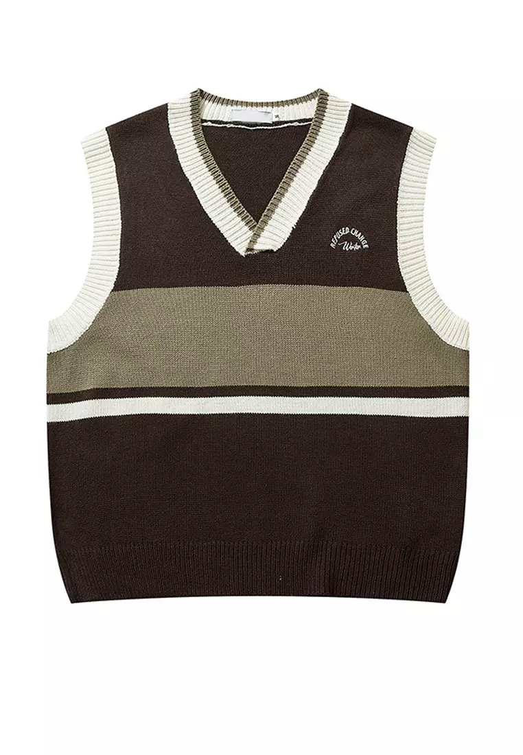 Twenty Eight Shoes VANSA Unisex Simple Colorblock Knitted Vest VCU-Kw7801