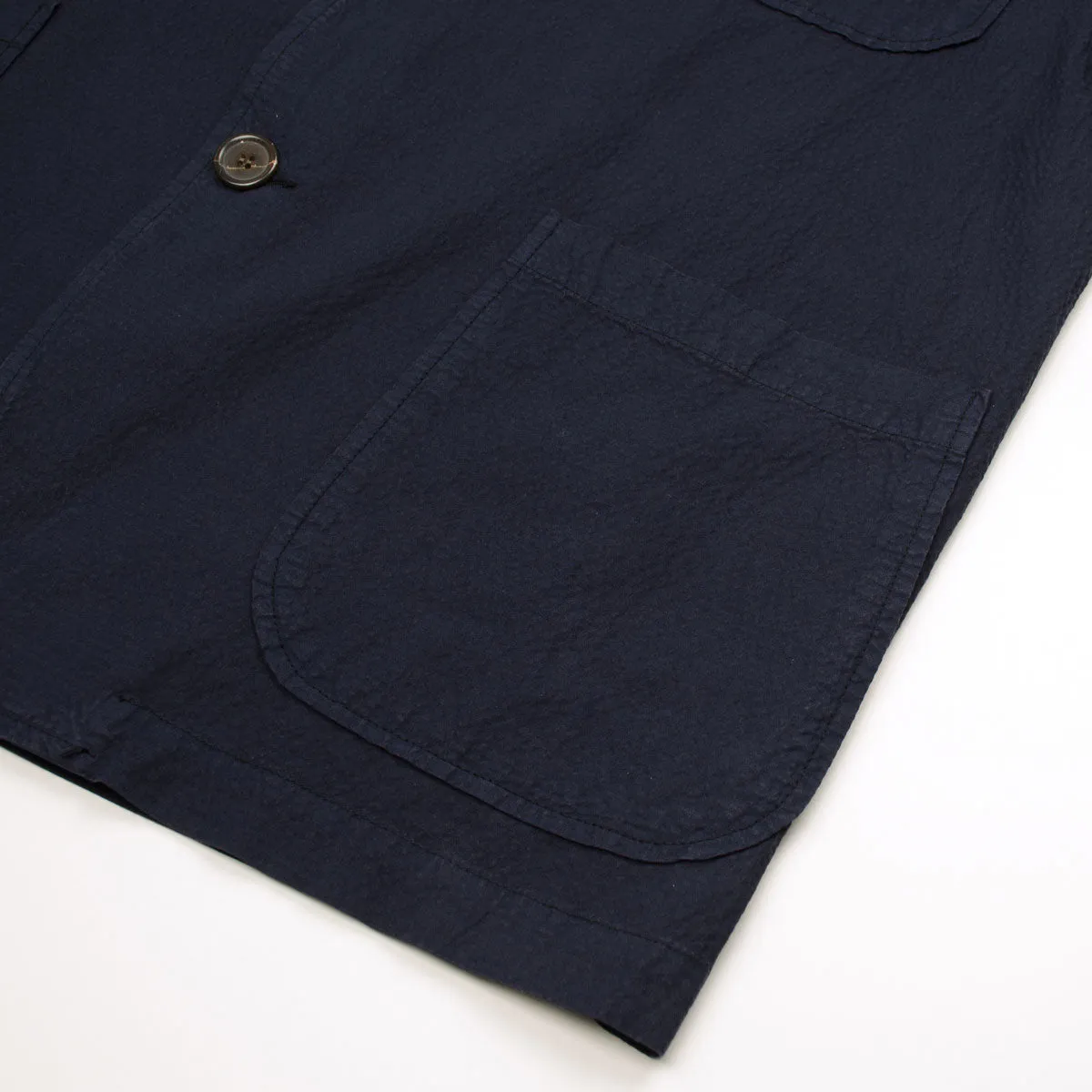 Universal Works - Three Button Jacket Seersucker II - Navy