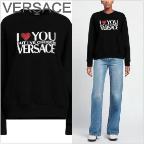 VERSACE  |Street Style Long Sleeves Cotton Hoodies & Sweatshirts