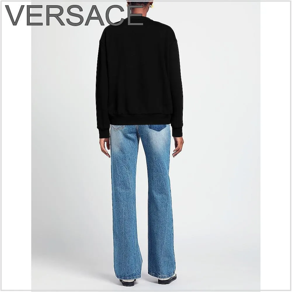 VERSACE  |Street Style Long Sleeves Cotton Hoodies & Sweatshirts