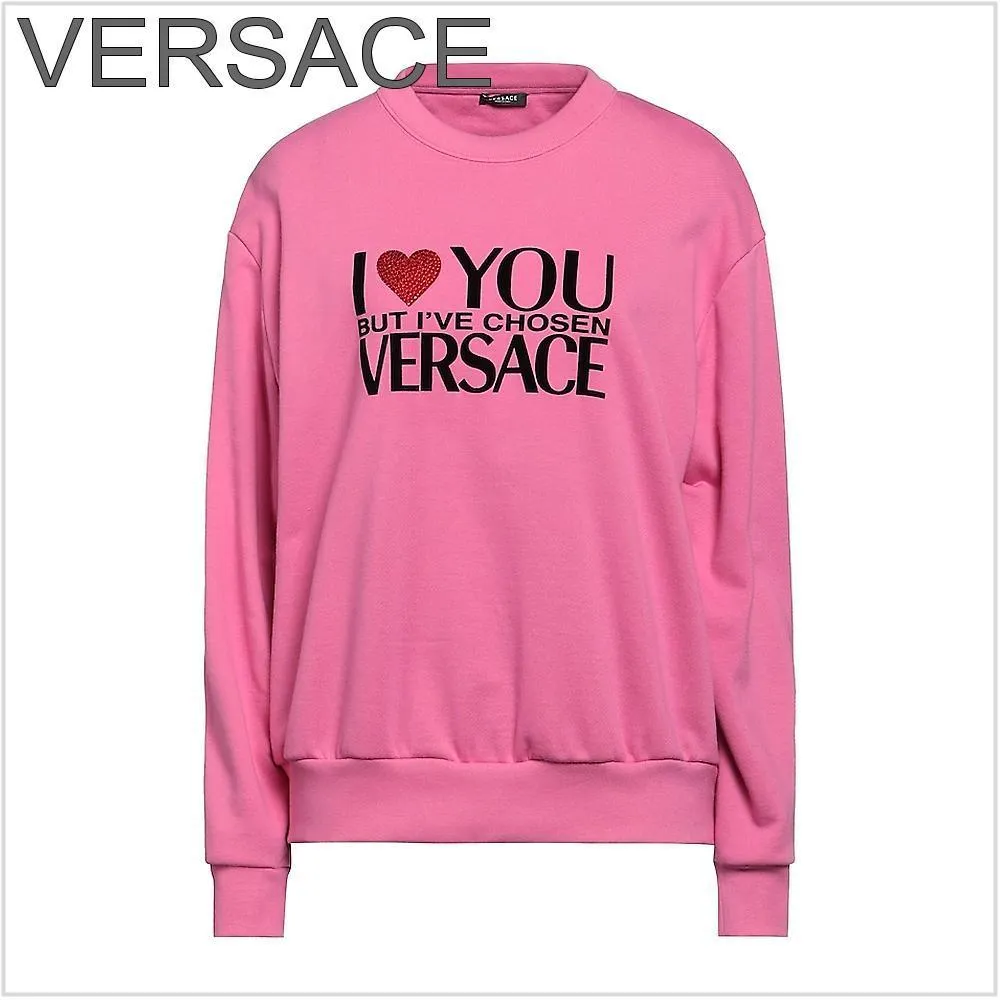 VERSACE  |Street Style Long Sleeves Cotton Hoodies & Sweatshirts