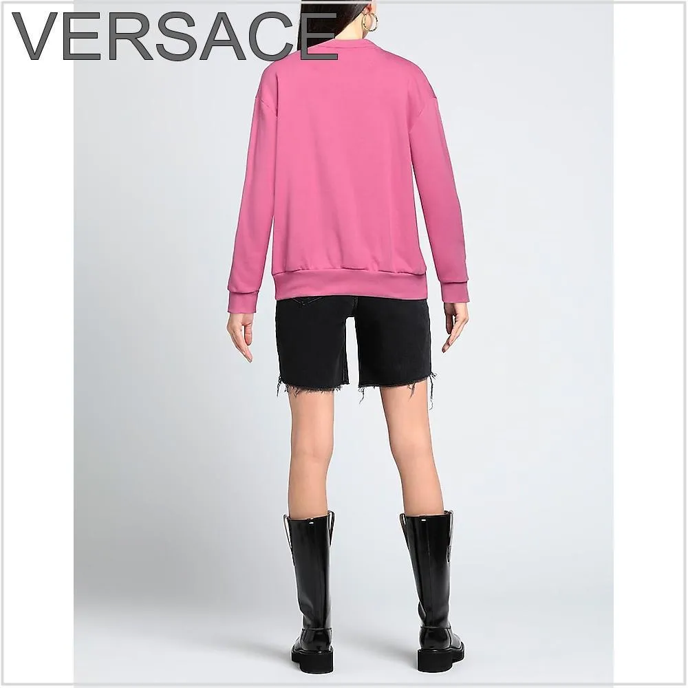 VERSACE  |Street Style Long Sleeves Cotton Hoodies & Sweatshirts