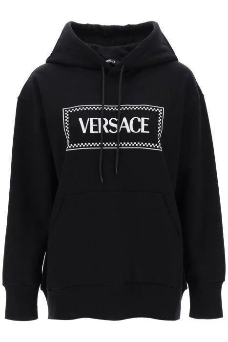 VERSACE  |Sweat Long Sleeves Plain Cotton Logo Hoodies & Sweatshirts