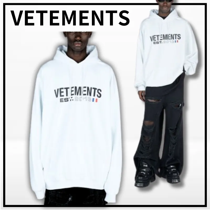 VETEMENTS  |Unisex Street Style Plain Logo Hoodies