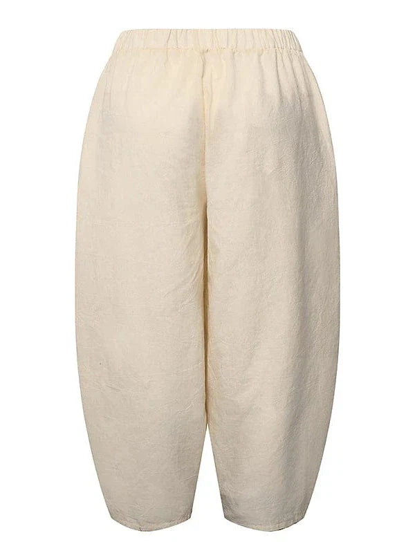 Women's Cotton Wide Leg Gauchos Pants with Pockets