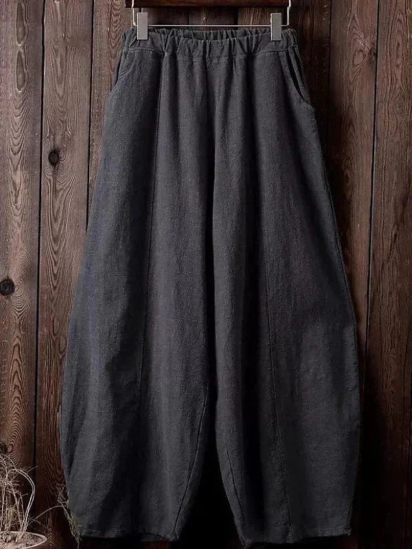 Women's Cotton Wide Leg Gauchos Pants with Pockets